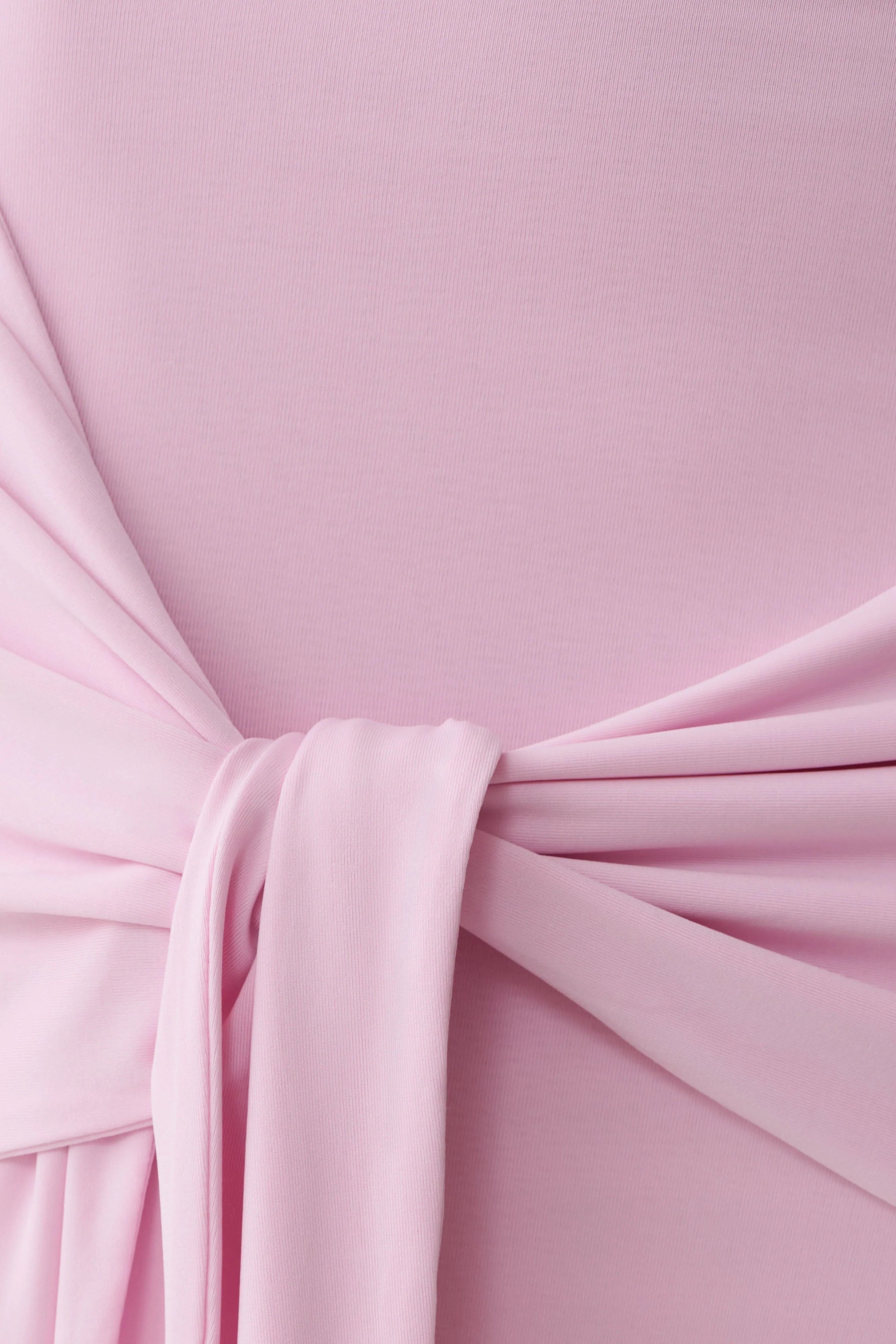 Maiara Shortsleeve Slinky Tie Mini Dress Pink