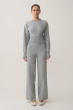 Ciaralee Cinched Waist Jumper Grey Marle