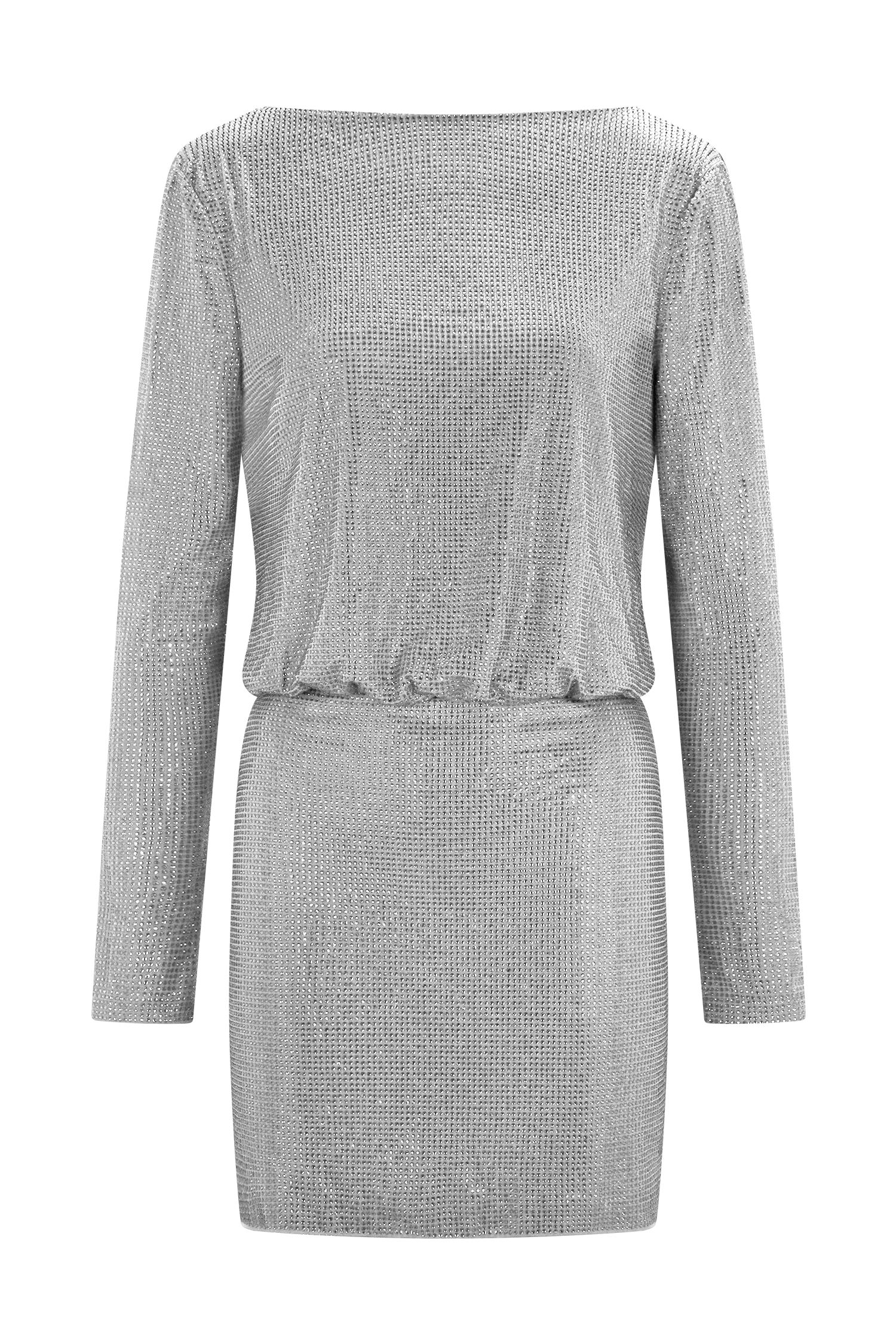 Darius Diamante Cowl Mini Dress Silver