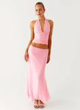 Kerrie Hanky Midi Skirt Baby Pink