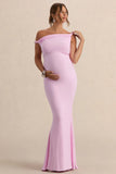 Lita Pink Twisted Asymmetric Maternity Maxi Dress