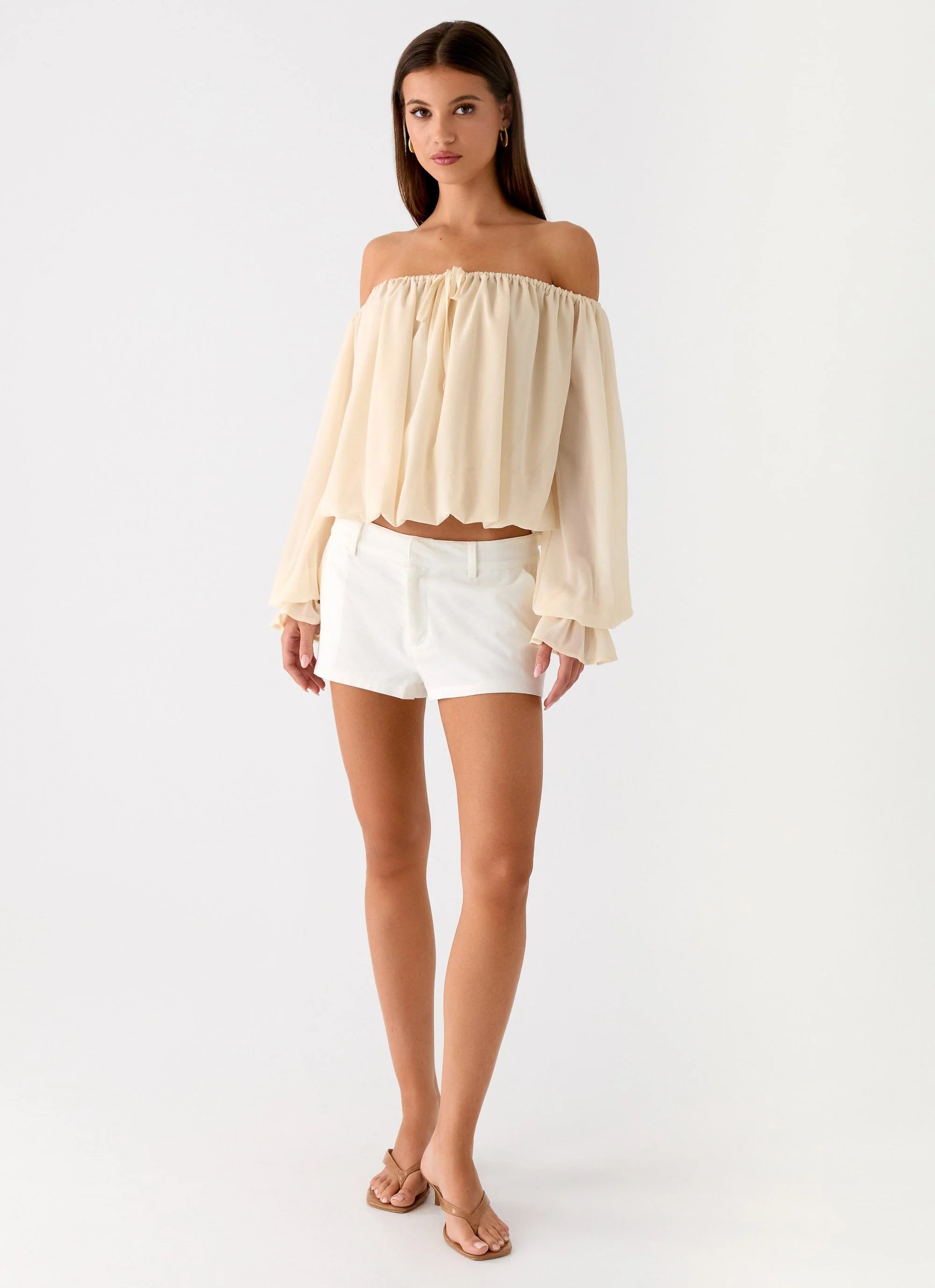 Sandali Off Shoulder Top Cream