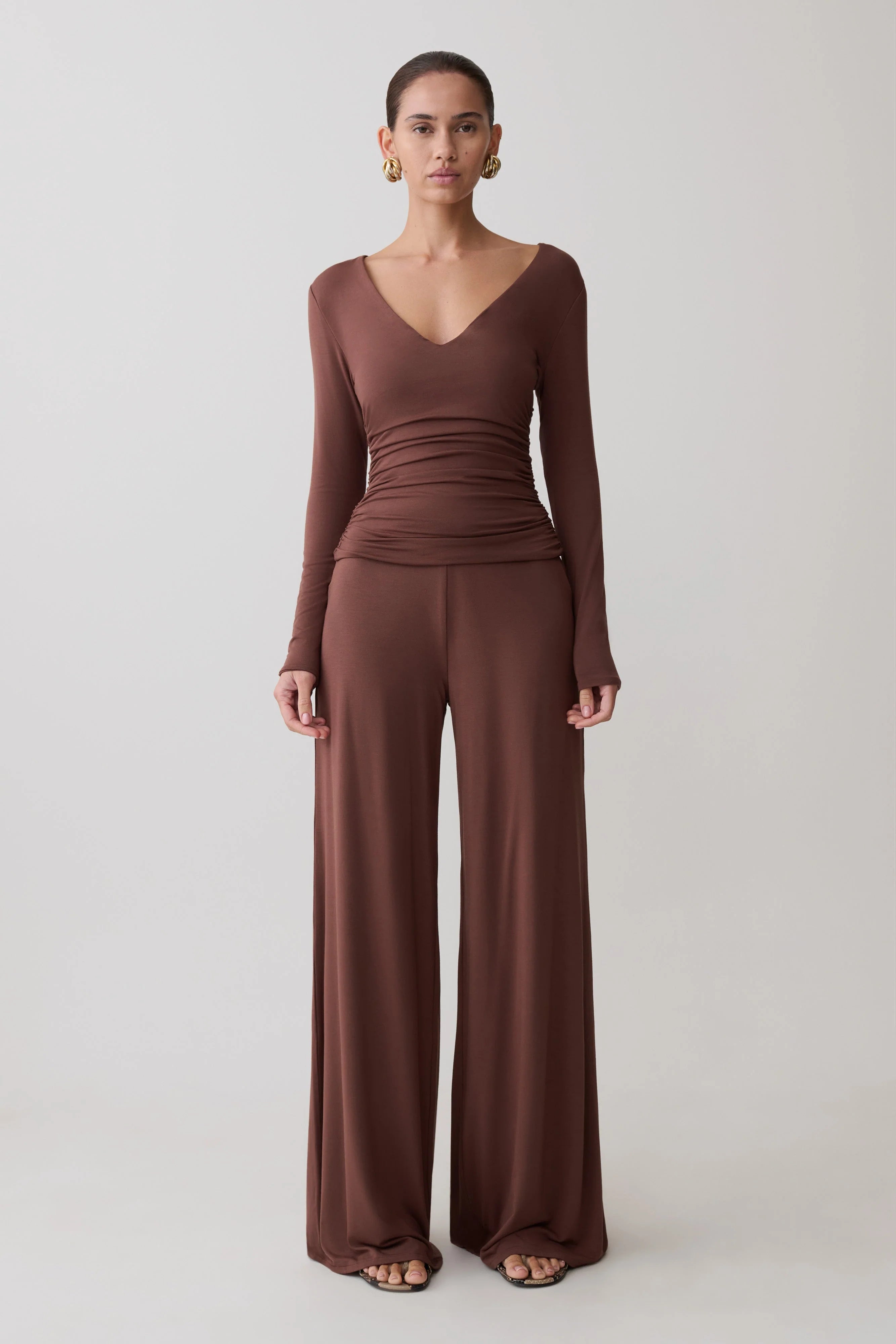 Sari Long Sleeve Modal Top Chocolate