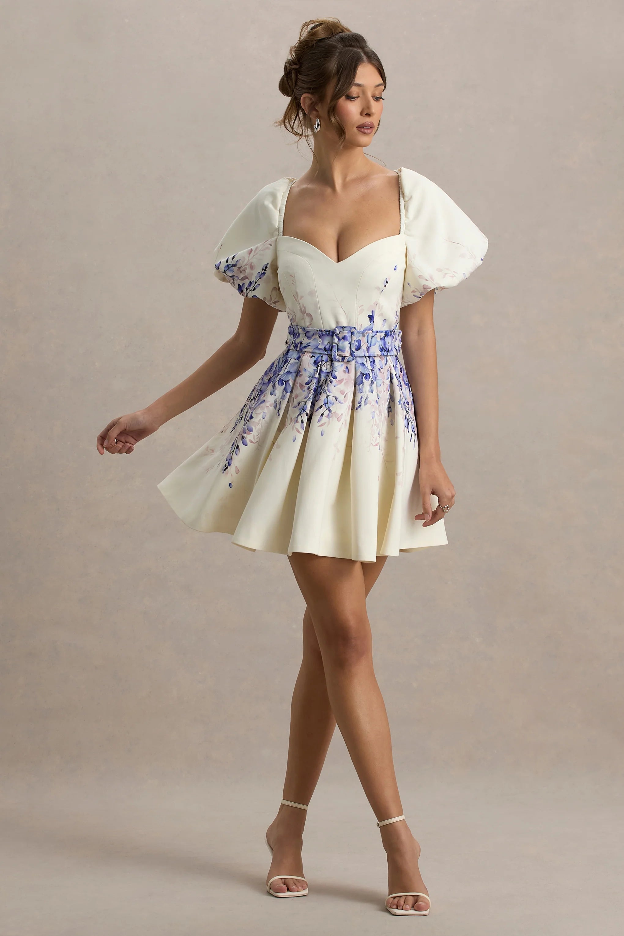 Tapia Wisteria Print Belted Mini Dress