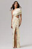 Overload Lemon Print Asymmetric Wrap Split Maxi Dress