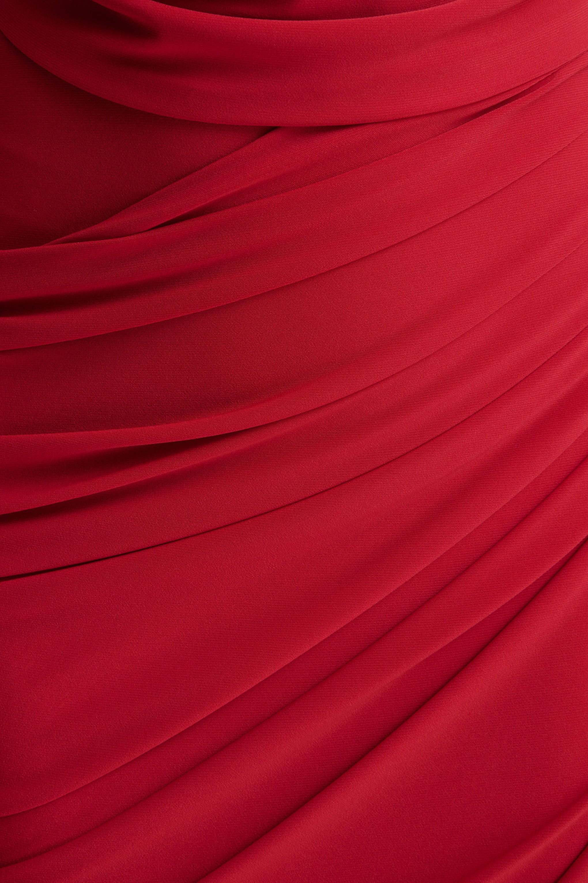 Cairo Red Cowl Neck Maxi Dress With Gathered Detailing