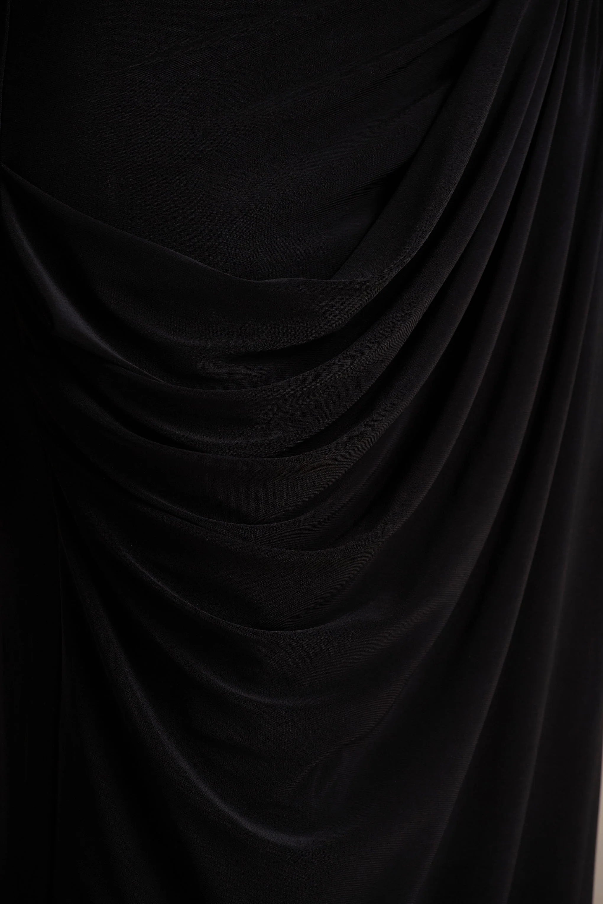 Avaline Black Wrap Maxi Skirt With Ruched Detailing