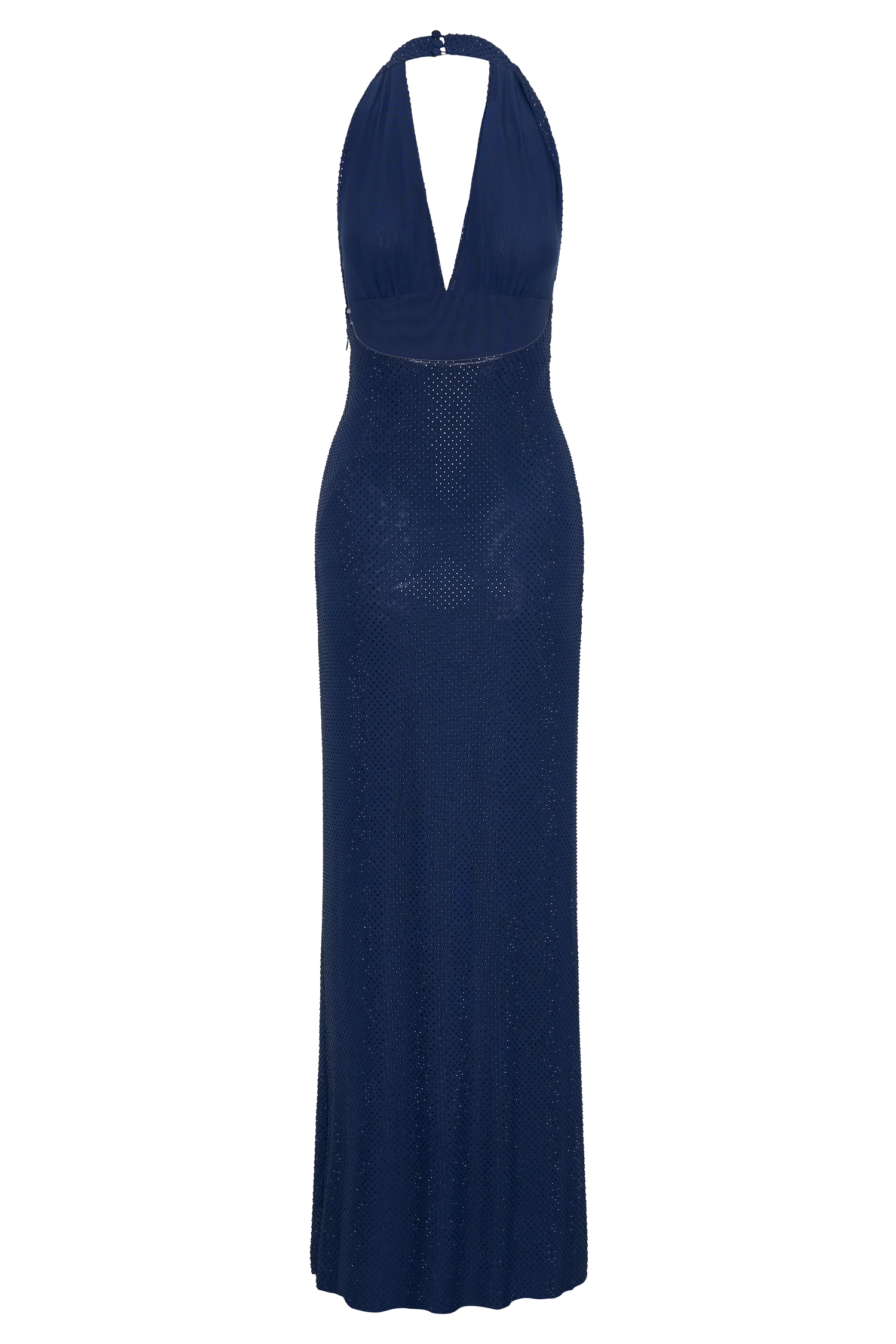 Harriet Halter Neck Diamante Maxi Dress Navy