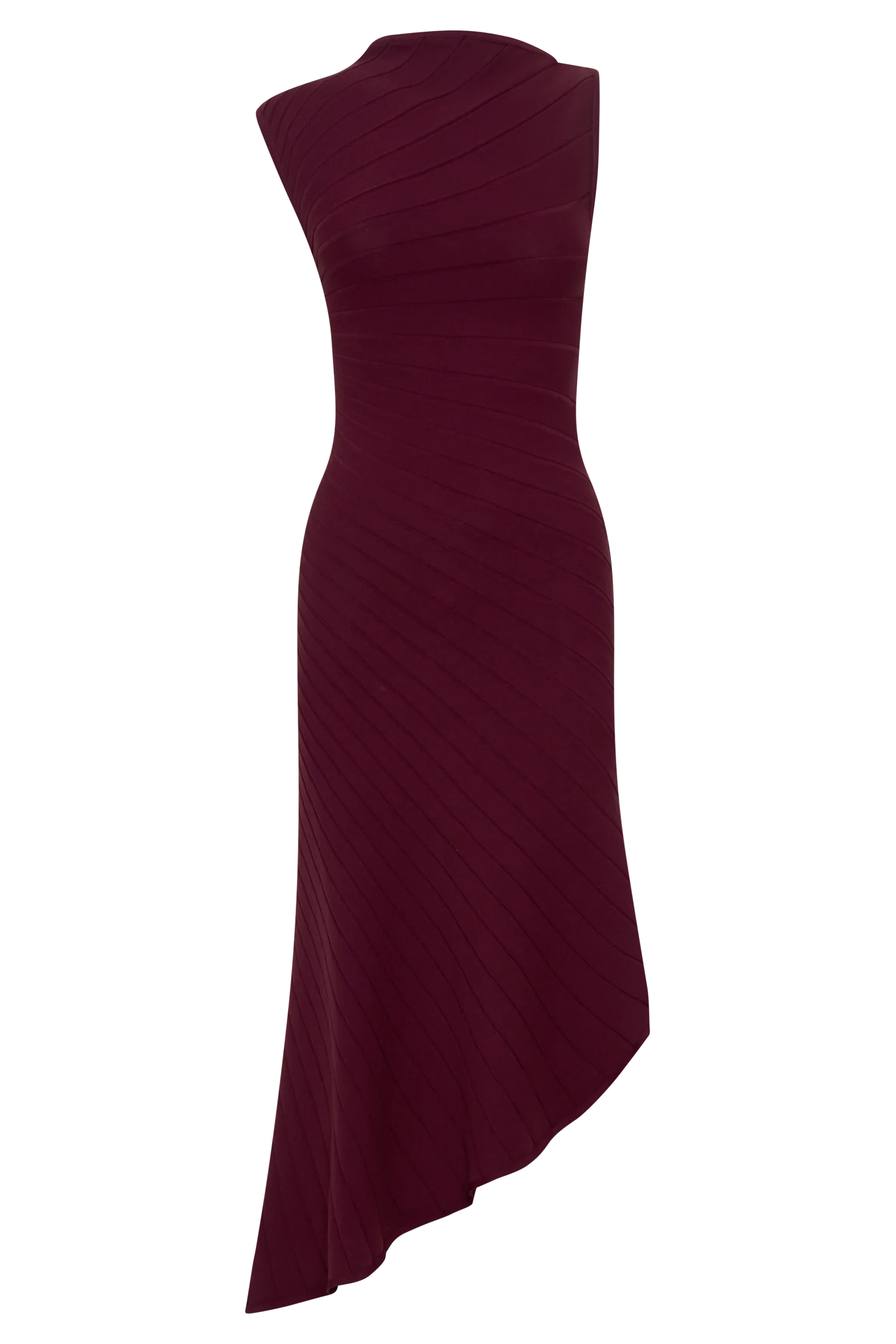 Milasandra Pleated Knit Dress Plum