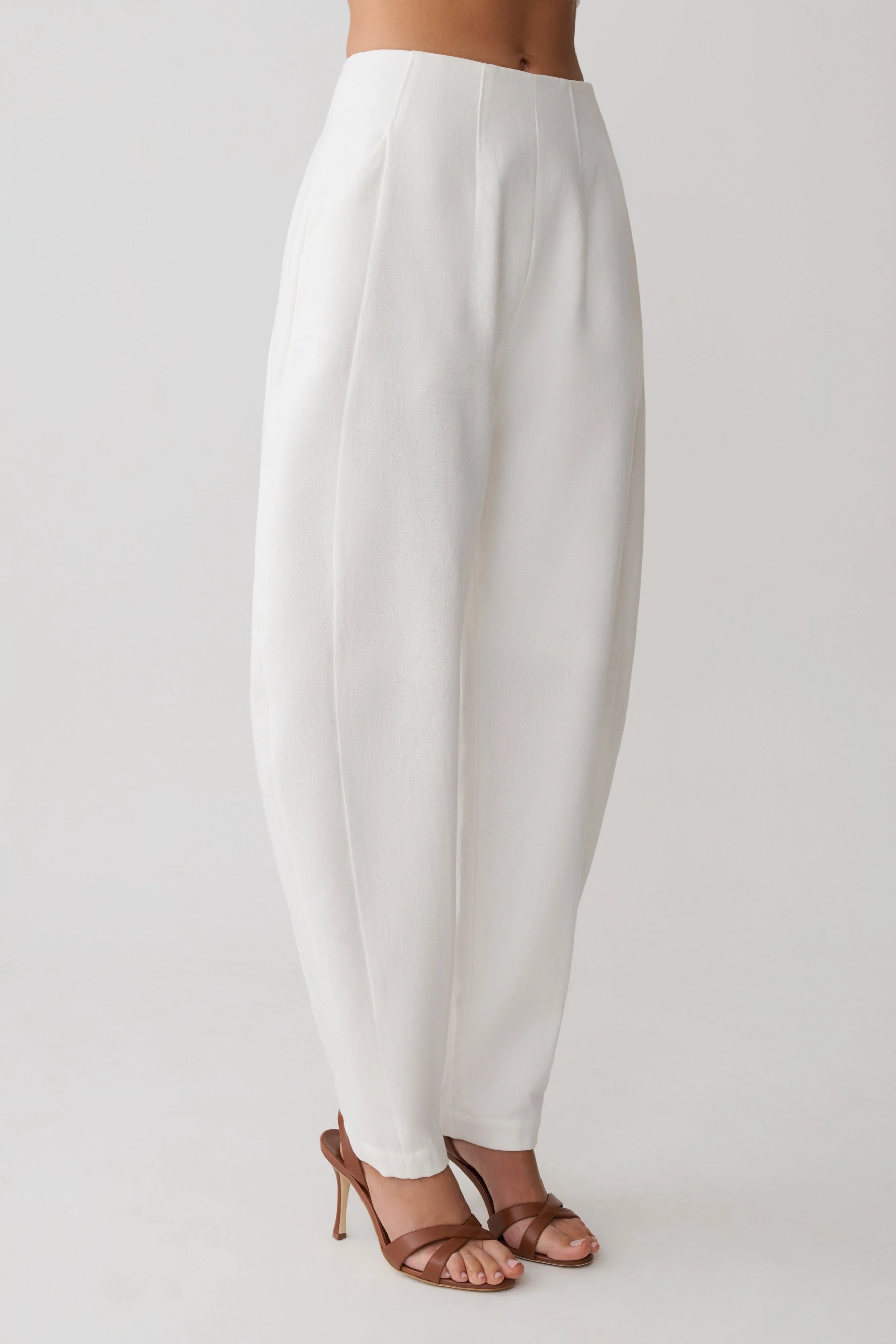 Oriana Linen Oversize Pants White