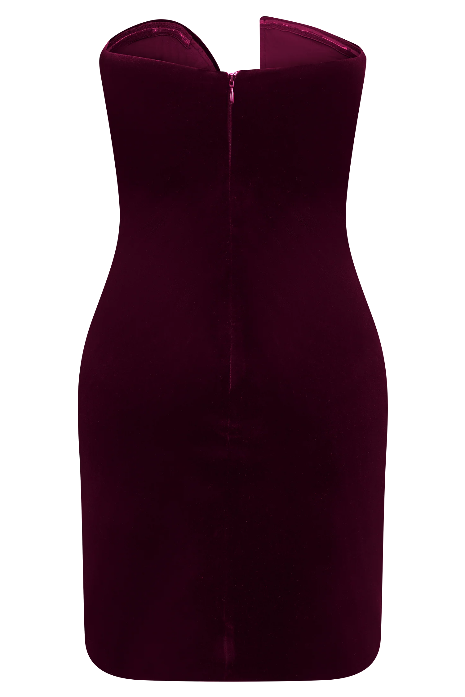 Paulina Velvet Strapless Mini Dress Wine