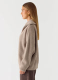 Eirena Quarter Zip Knit Sweater Tan