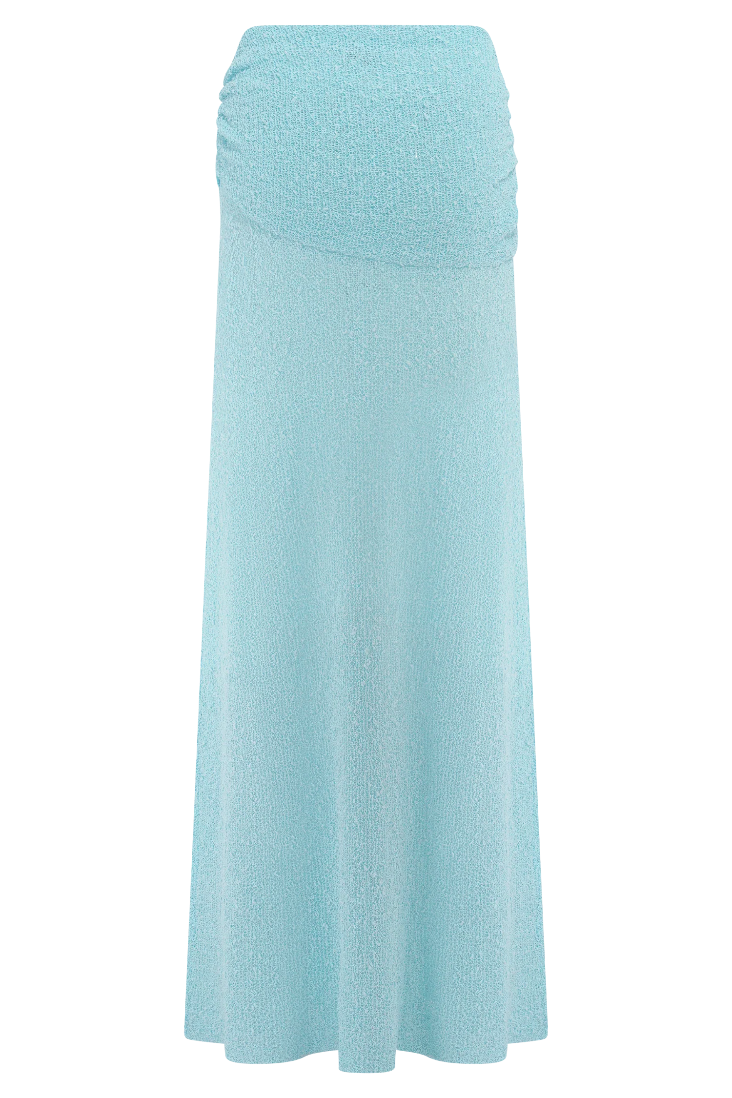 Petra Ruched Knit Maxi Skirt Light Blue