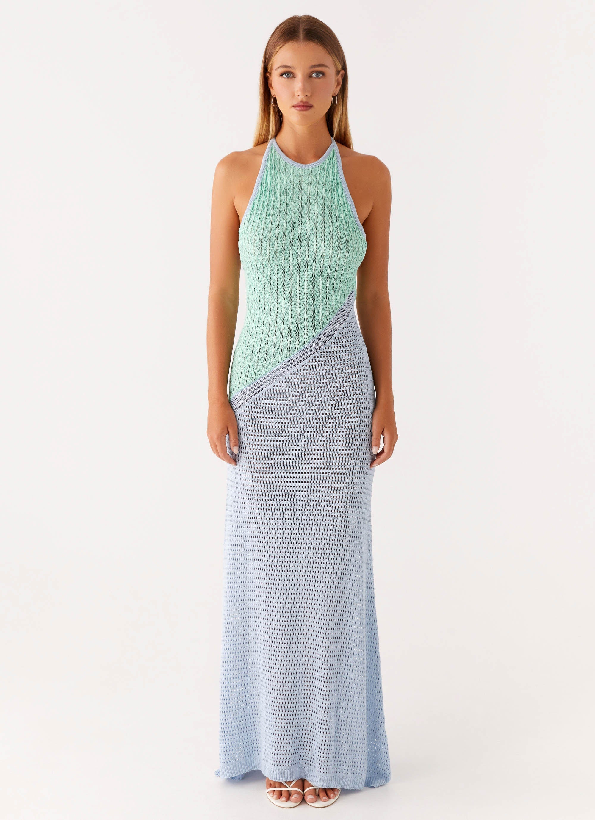 Caspa Crochet Maxi Dress Multi