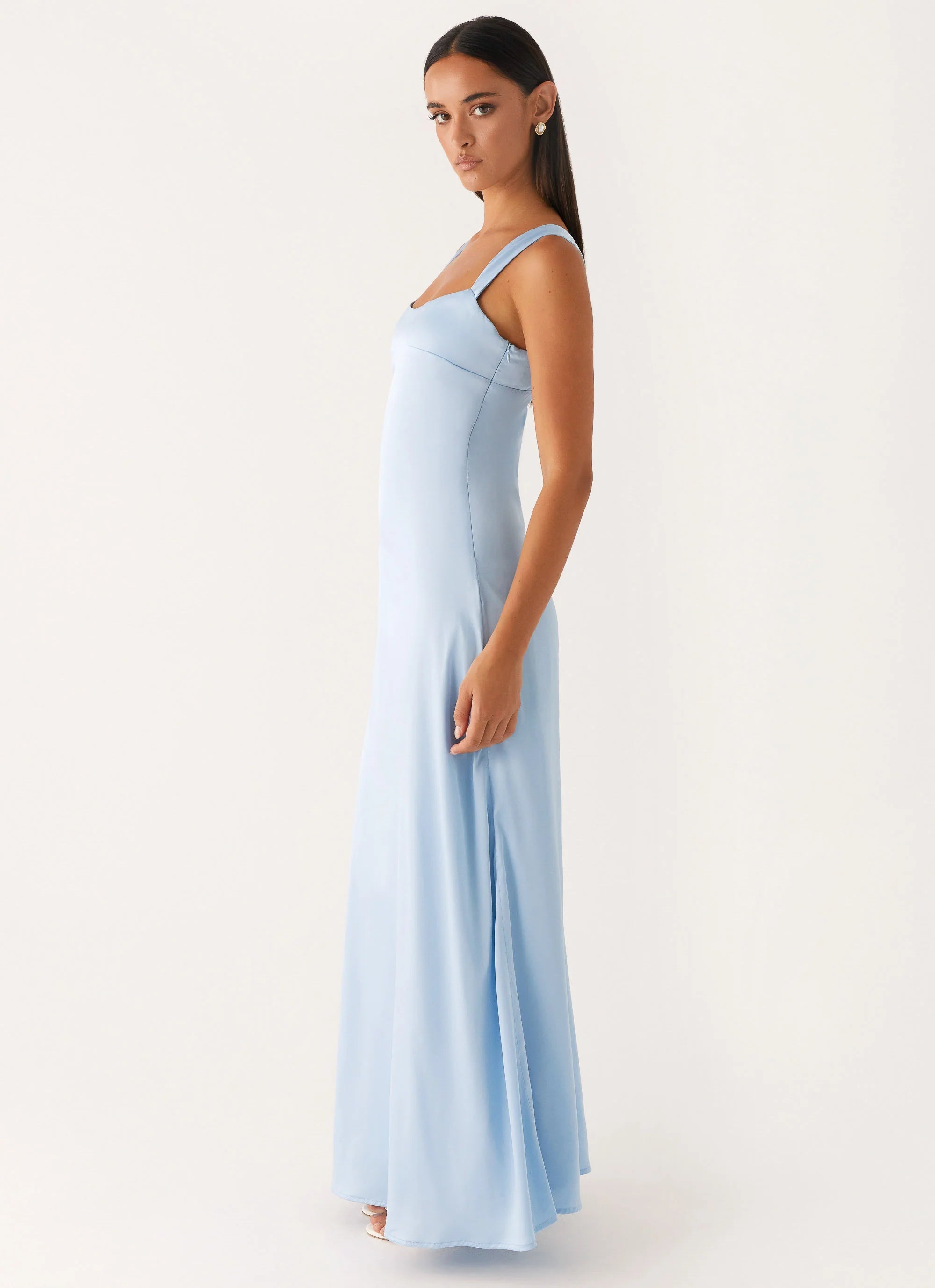 Odette Satin Maxi Dress Blue