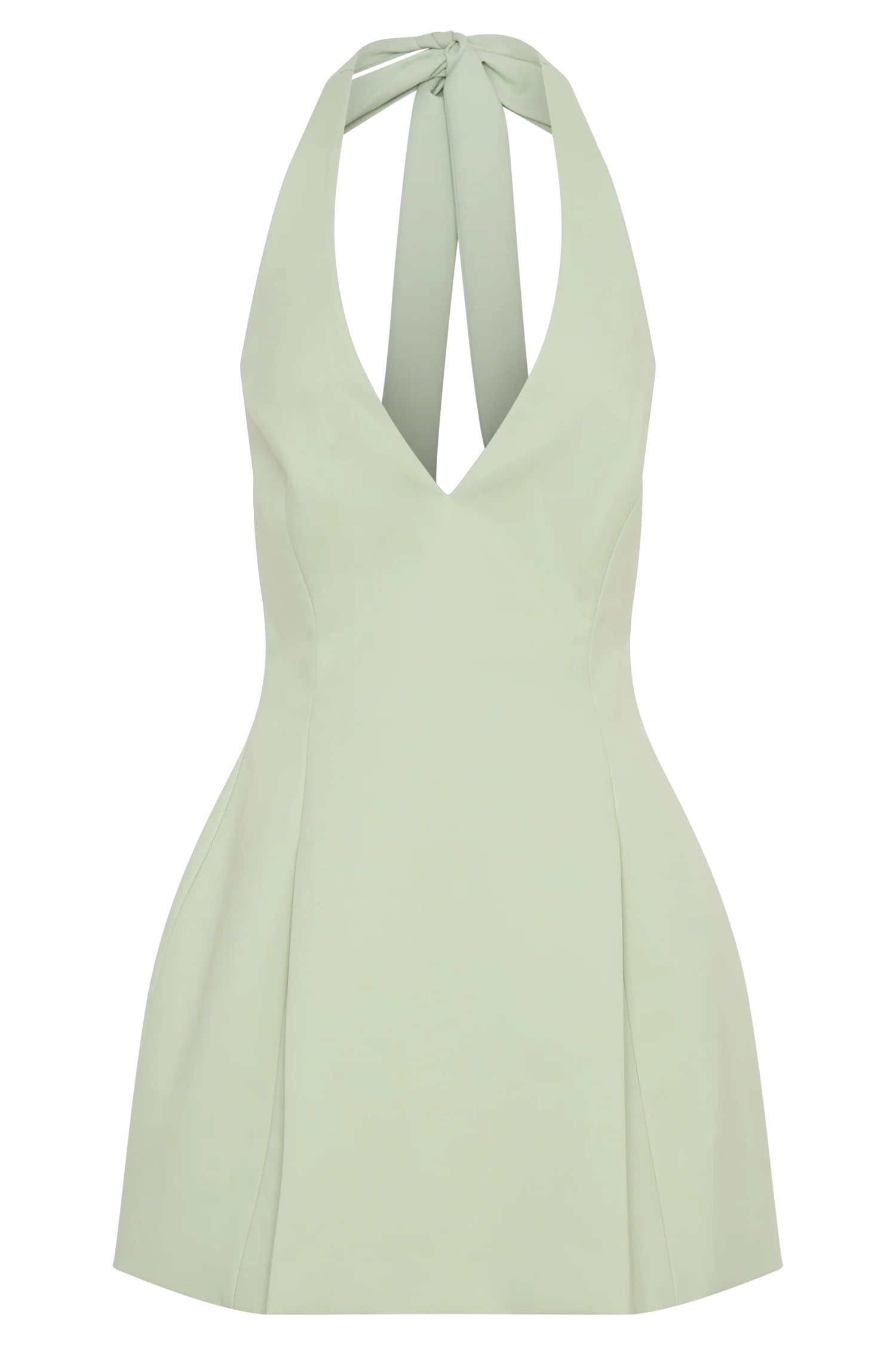 Nelly Halter Neck Cotton Mini Dress Sage