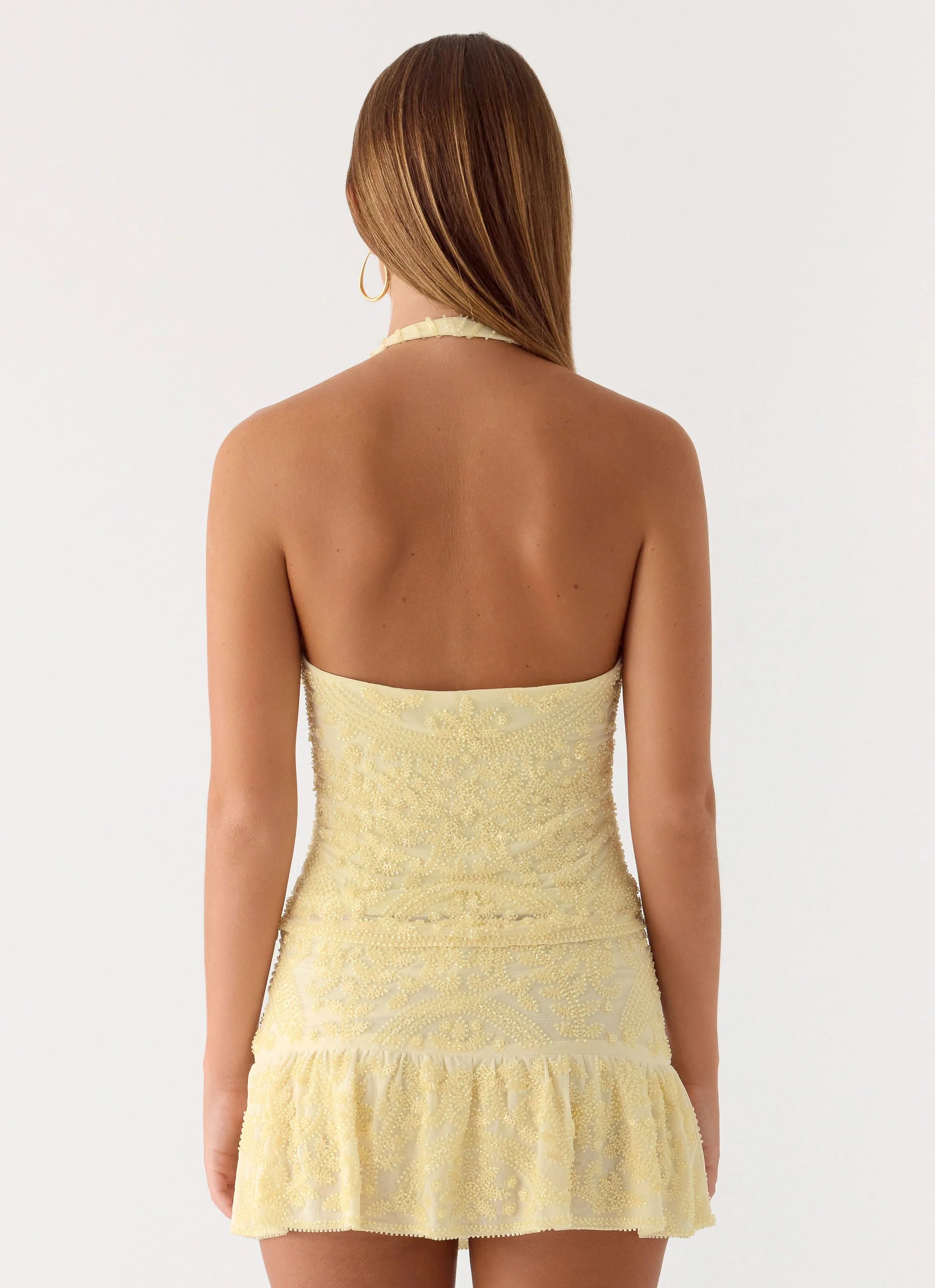 Mimi Beaded Mini Skort Yellow