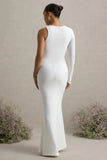 Oh Baby White Maternity One Shoulder Bodycon Maxi Dress