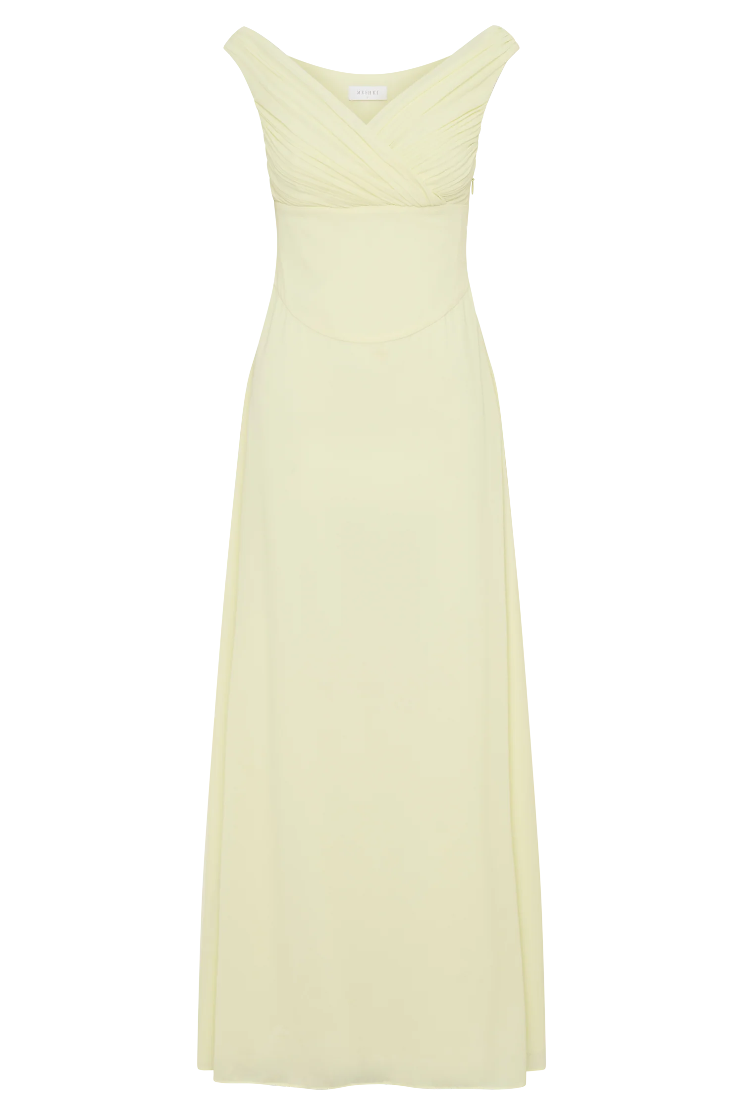 Mabel Off Shoulder Chiffon Maxi Dress Lemon