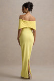 Cornelia Lemon Strapless Maxi Dress With Oversized Bow