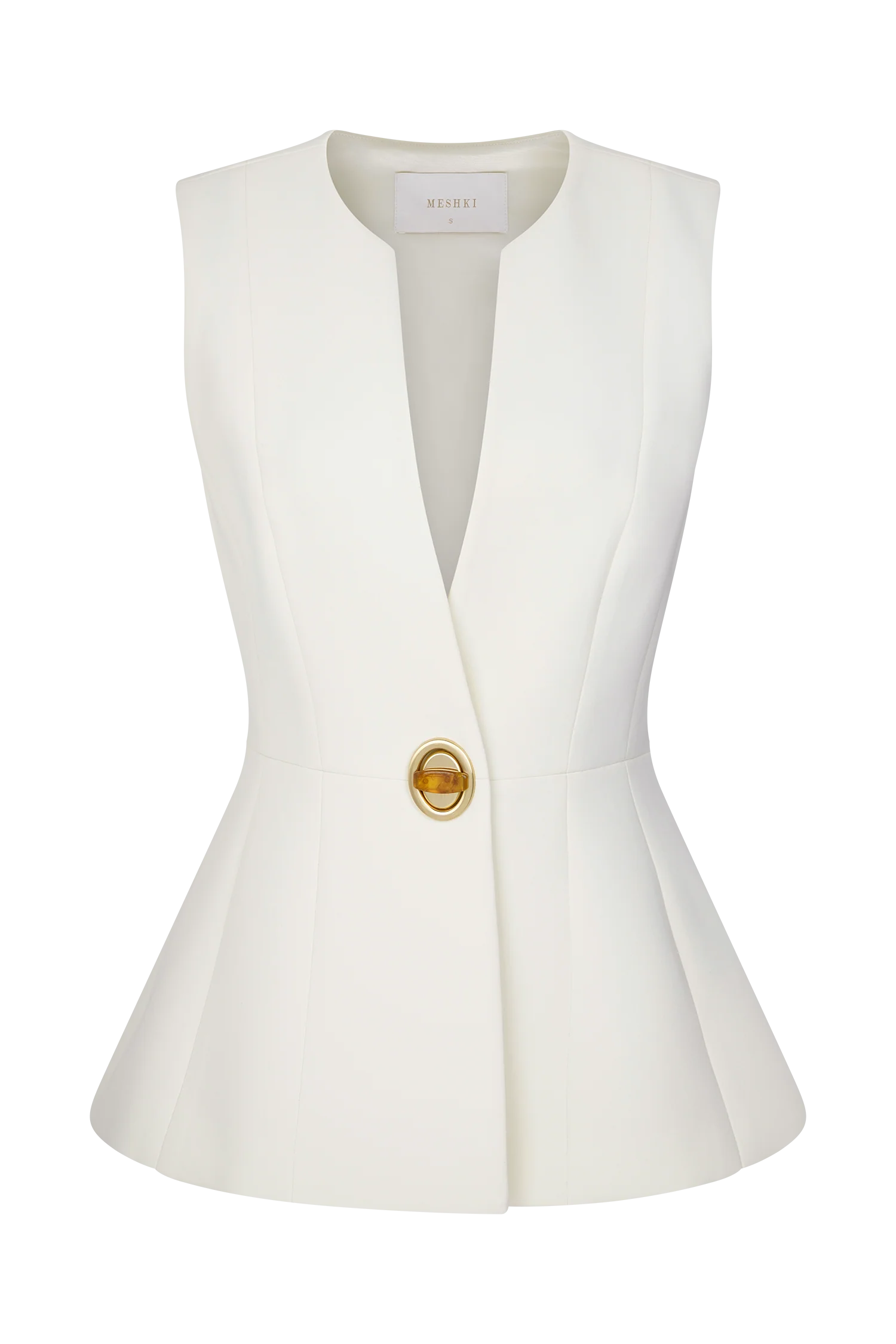 Angelie Suiting Vest Top Ivory