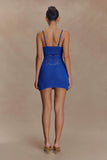 Everette Crochet Knit Mini Dress Cobalt