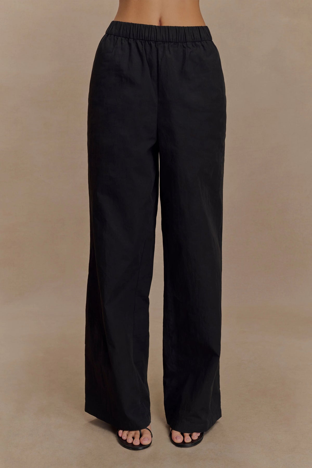 Campbell Cotton Wide Leg Pants Black