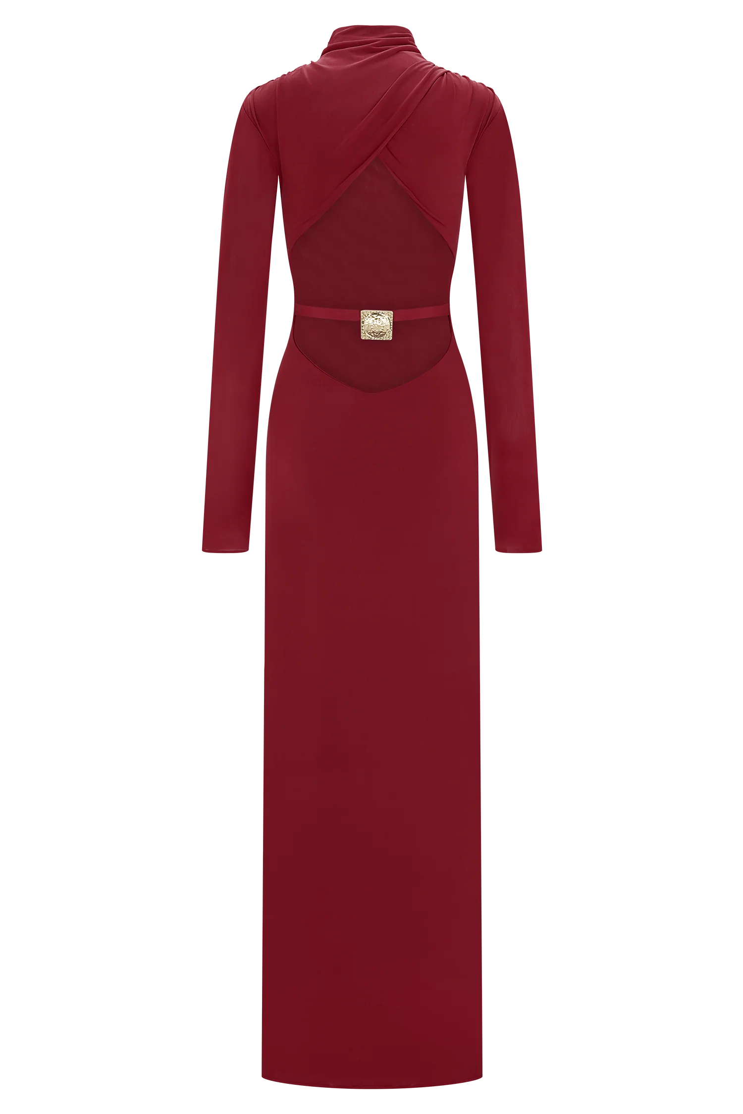 Kiyah Slinky Cut Out Maxi Dress Red