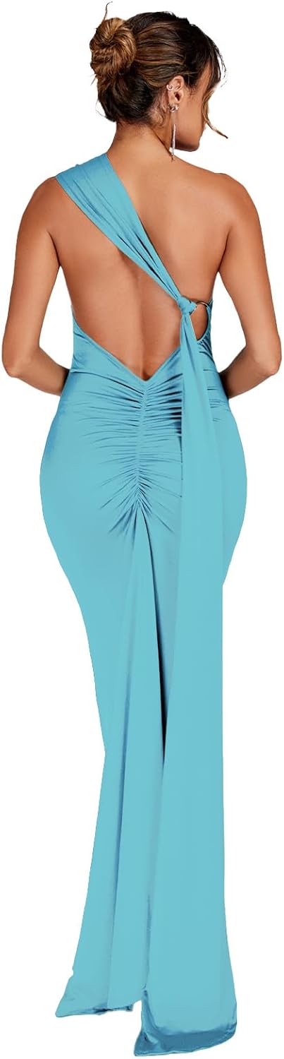 Women Sexy Backless Dress Bodycon Sleeveless Open Back Maxi Dress Formal Cocktail Wedding Guest