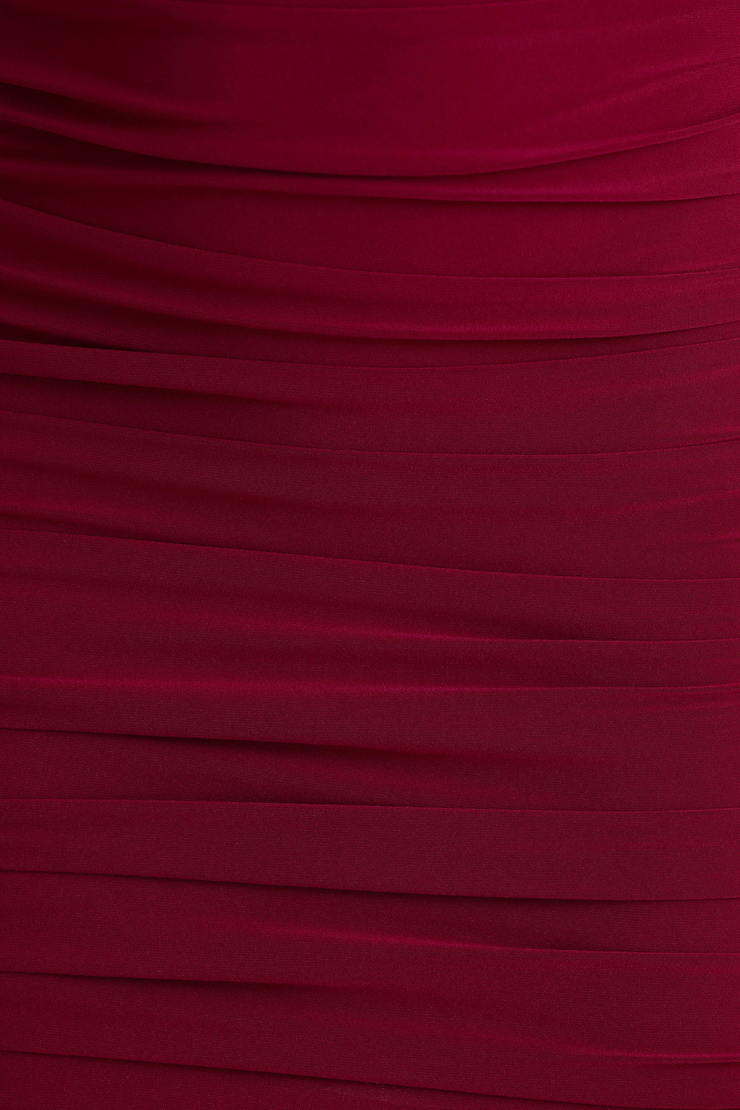 Missy Burgundy Mini Dress With Cape Sleeve And Ruched Detailing