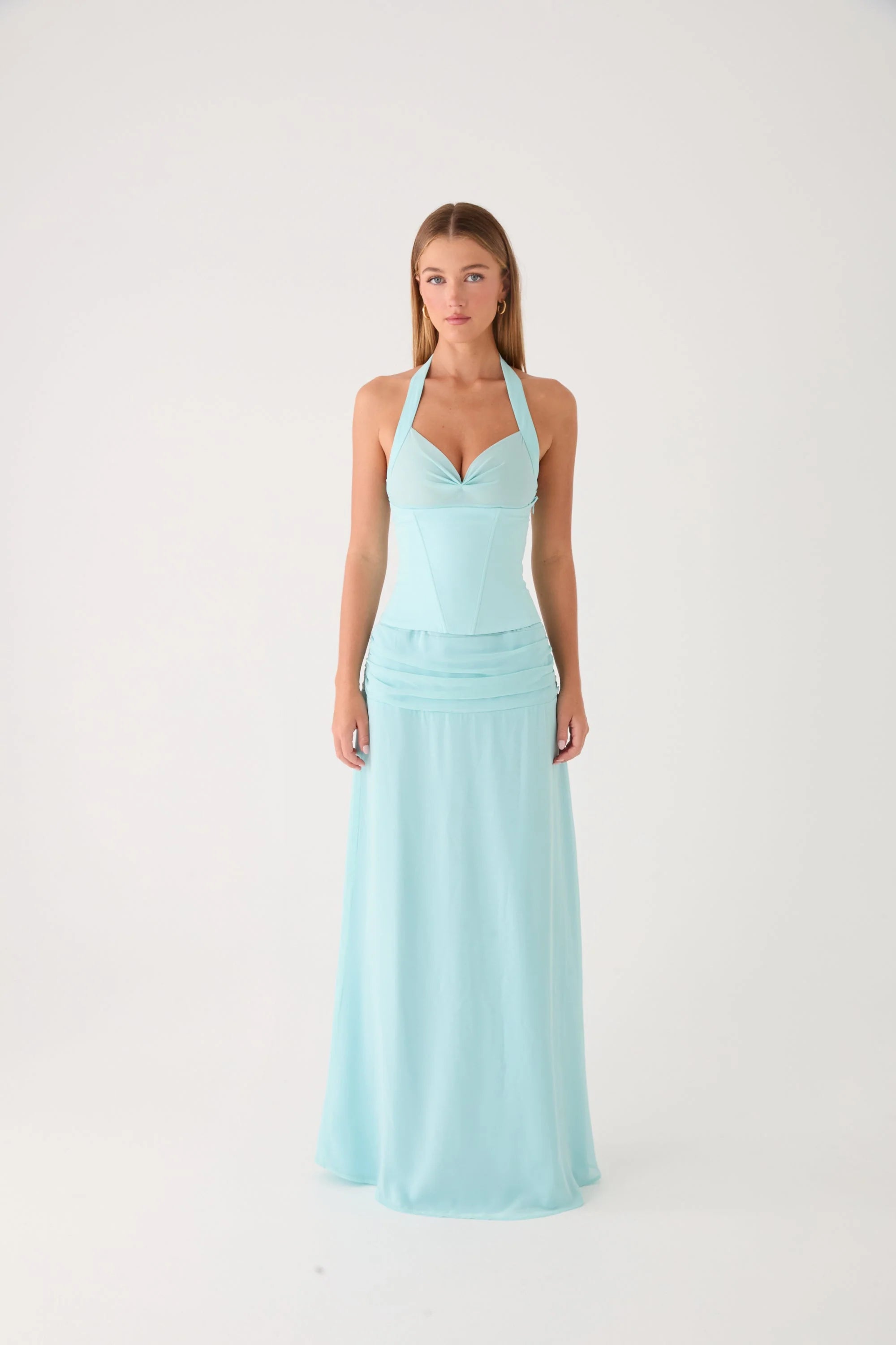 Soneva Corset Maxi Dress - Aqua