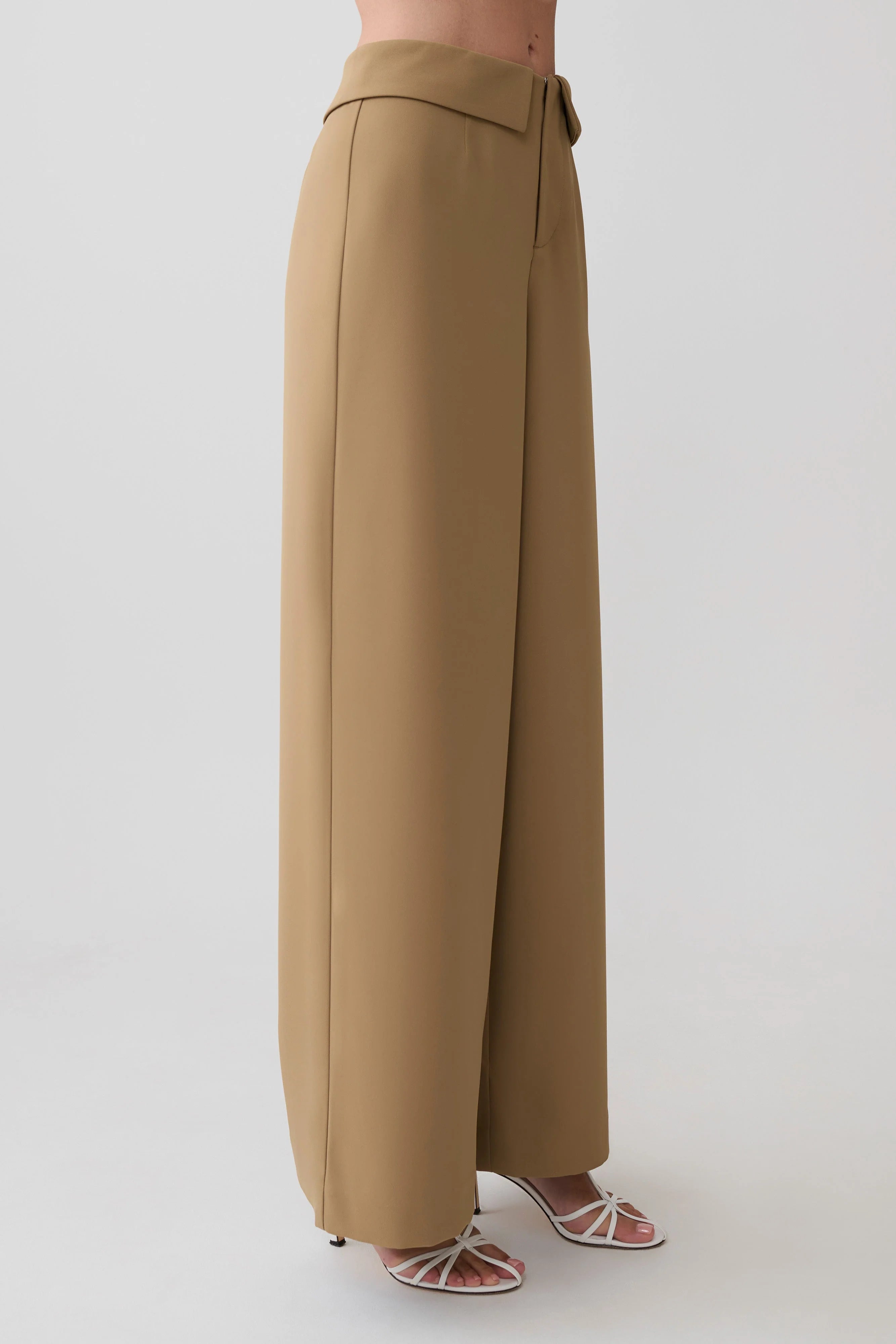Tanya Wide Leg Suiting Pants Camel