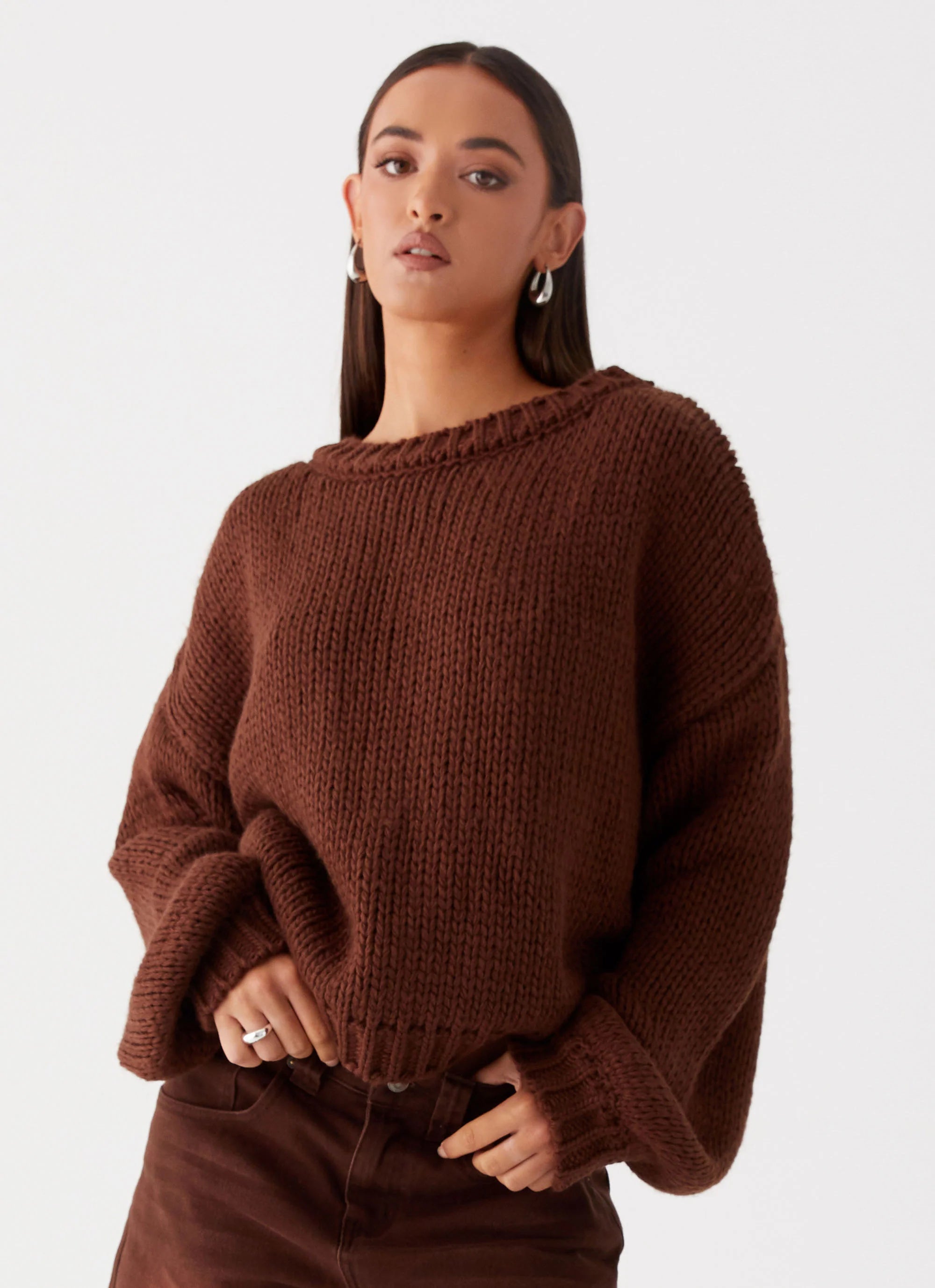 Costella Knit Sweater Brown