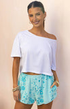Paros Blue Beaded Mini Shorts