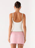 Heavenward Wrap Mini Skirt Pink