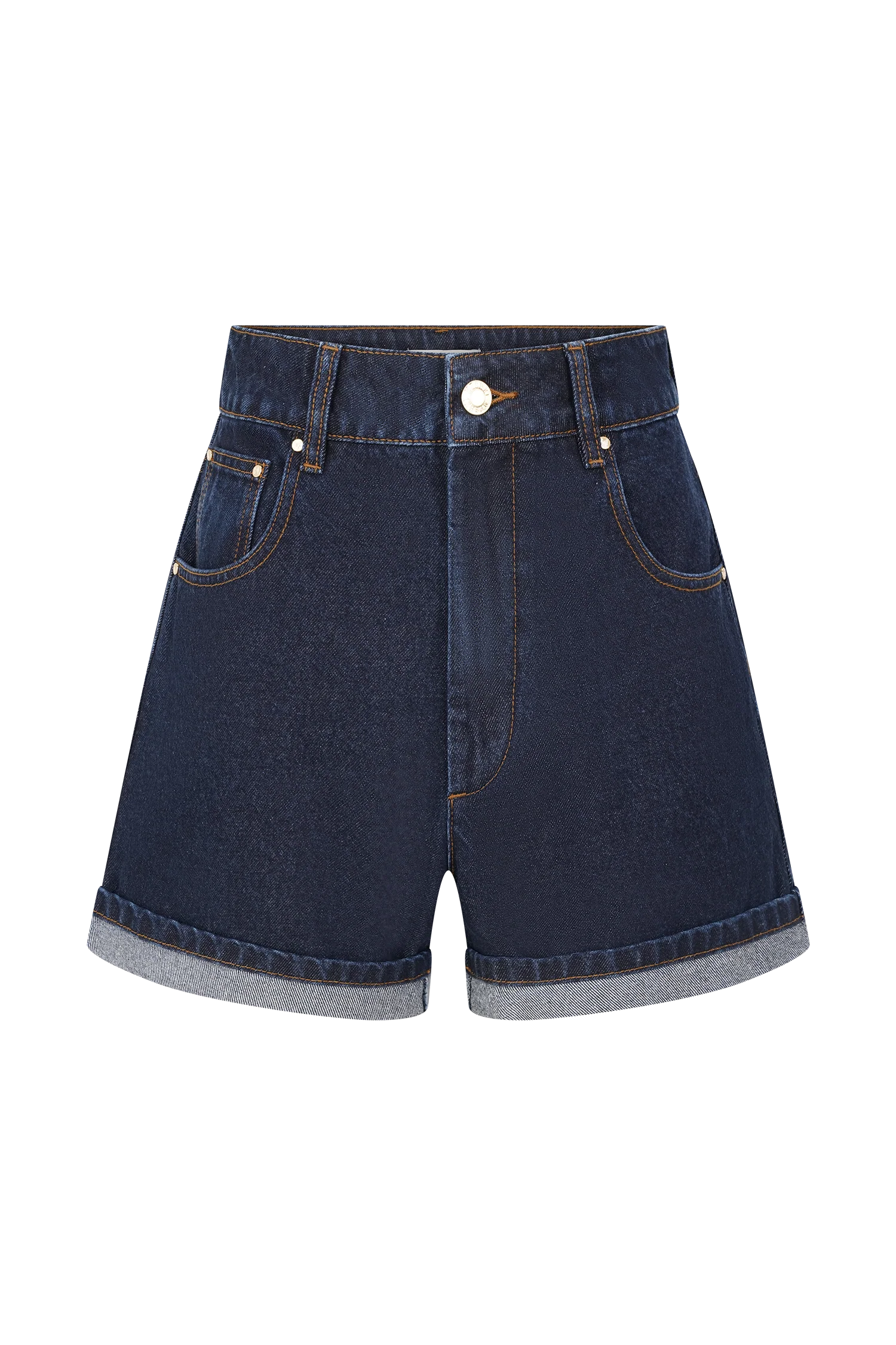 Carlene Cuffed Denim Shorts Indigo Blue