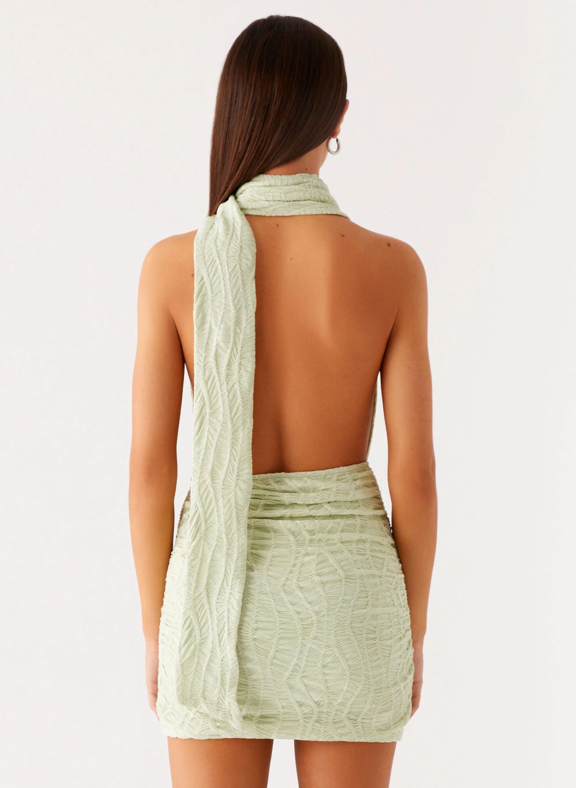 Crimson Mini Dress Forest Sage
