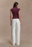 Freesia High Neck Sleeveless Top Mahogany