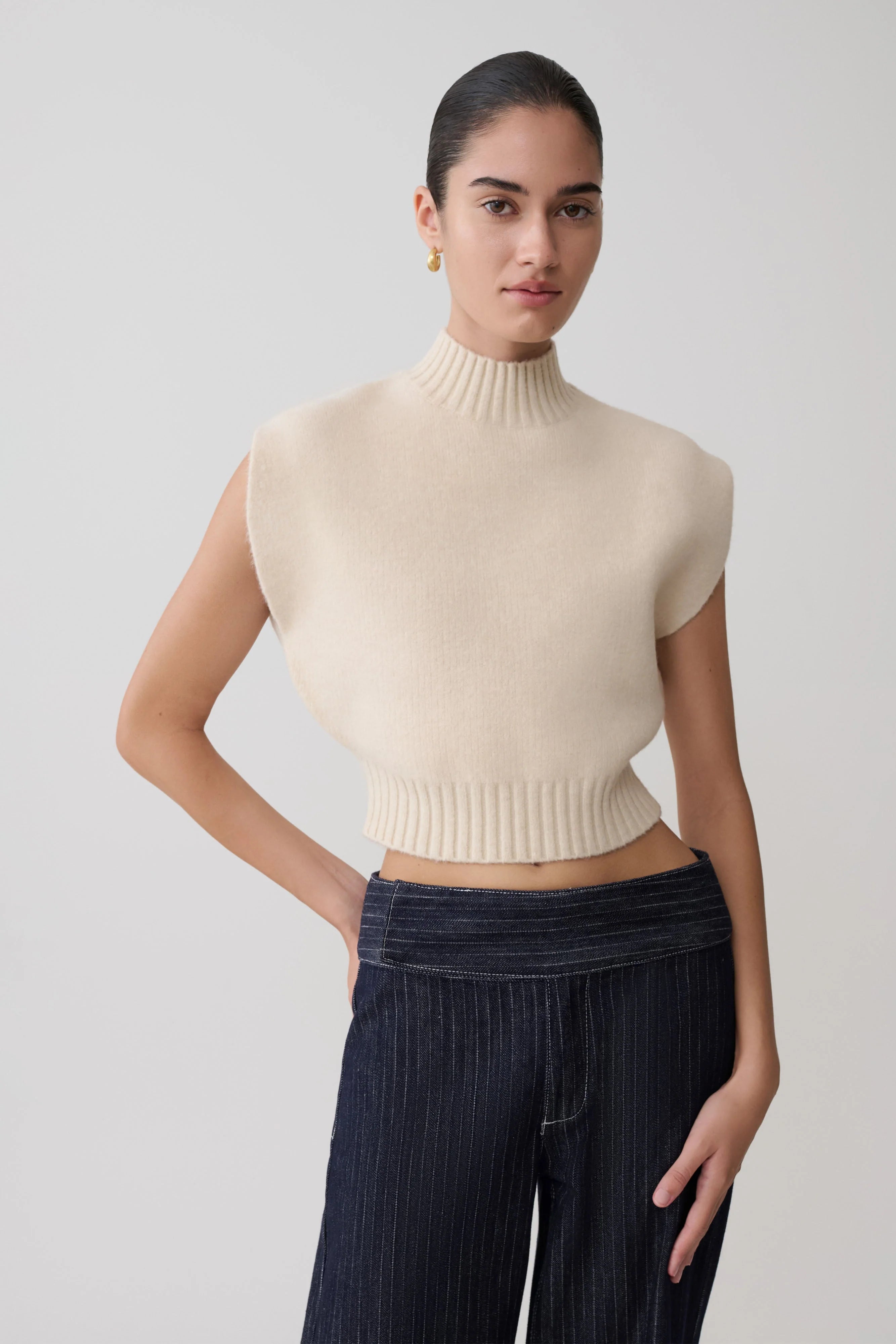 Niko Knit Oversized Top Ivory