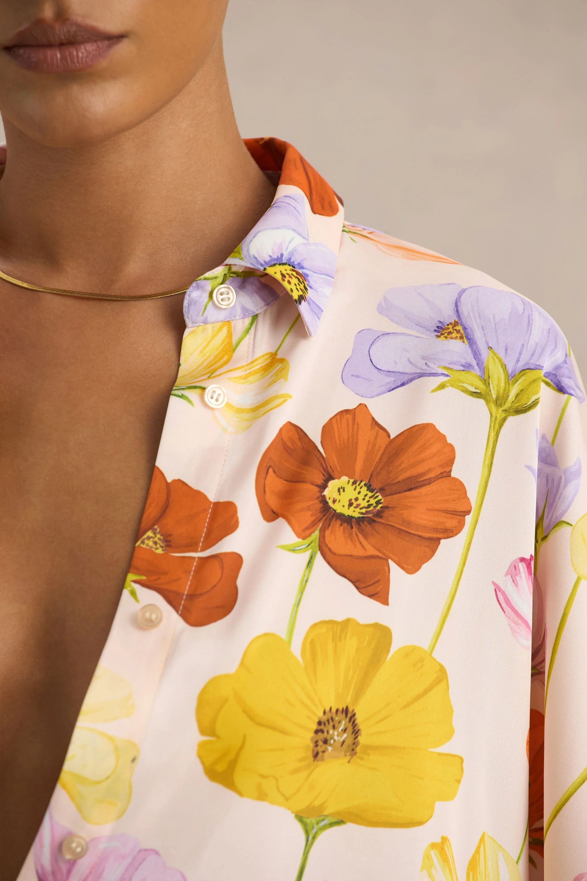 Lolite Bright Floral Print Long Sleeve Shirt
