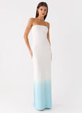 Soft Spoken Knit Maxi Dress Blue Ombre