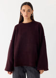 Jack Oversized Knit Sweater Plum