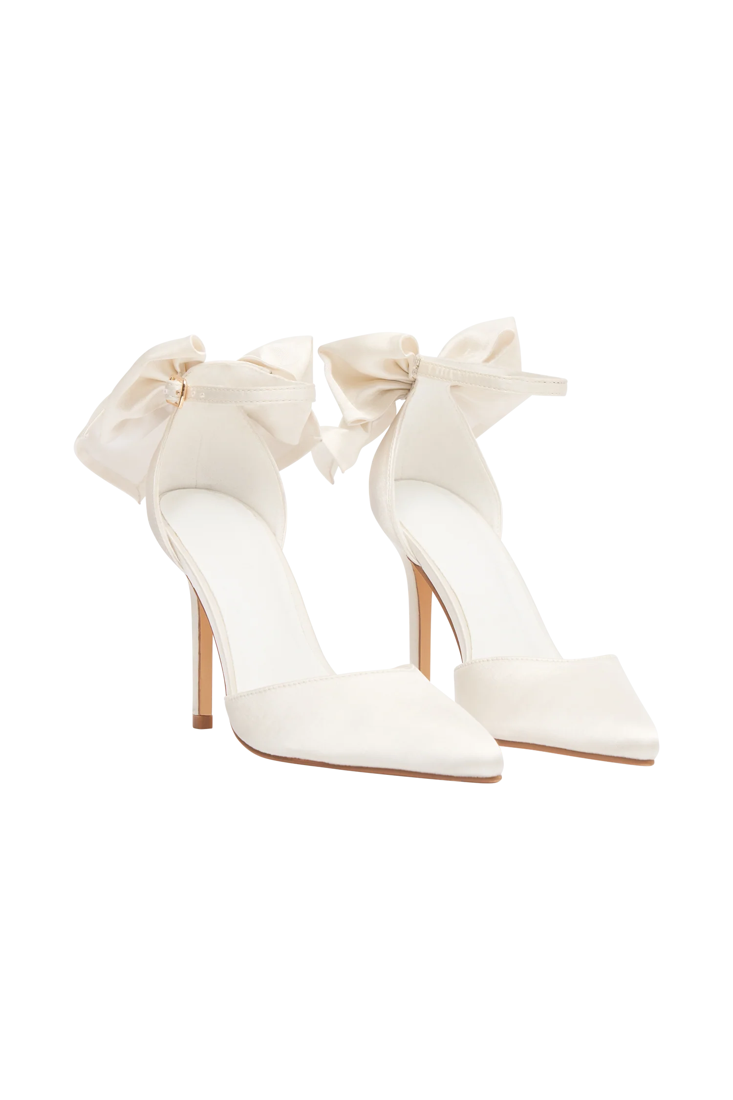 Charmed Satin Bow Heel White