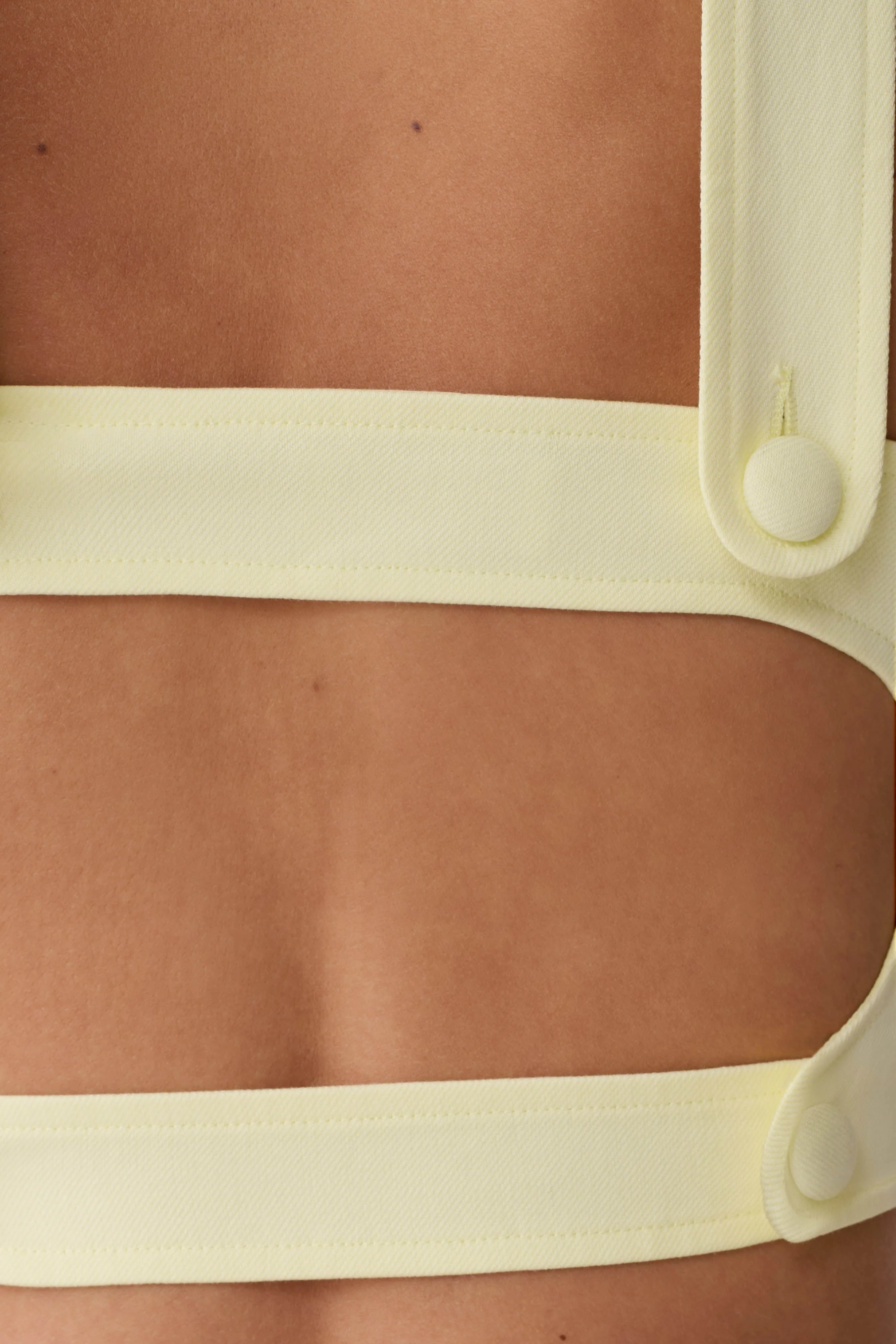 Josephine Crop Top With Open Back Lemon