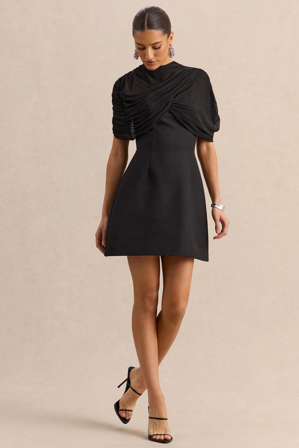 Veda Black Square Neck Mini Dress