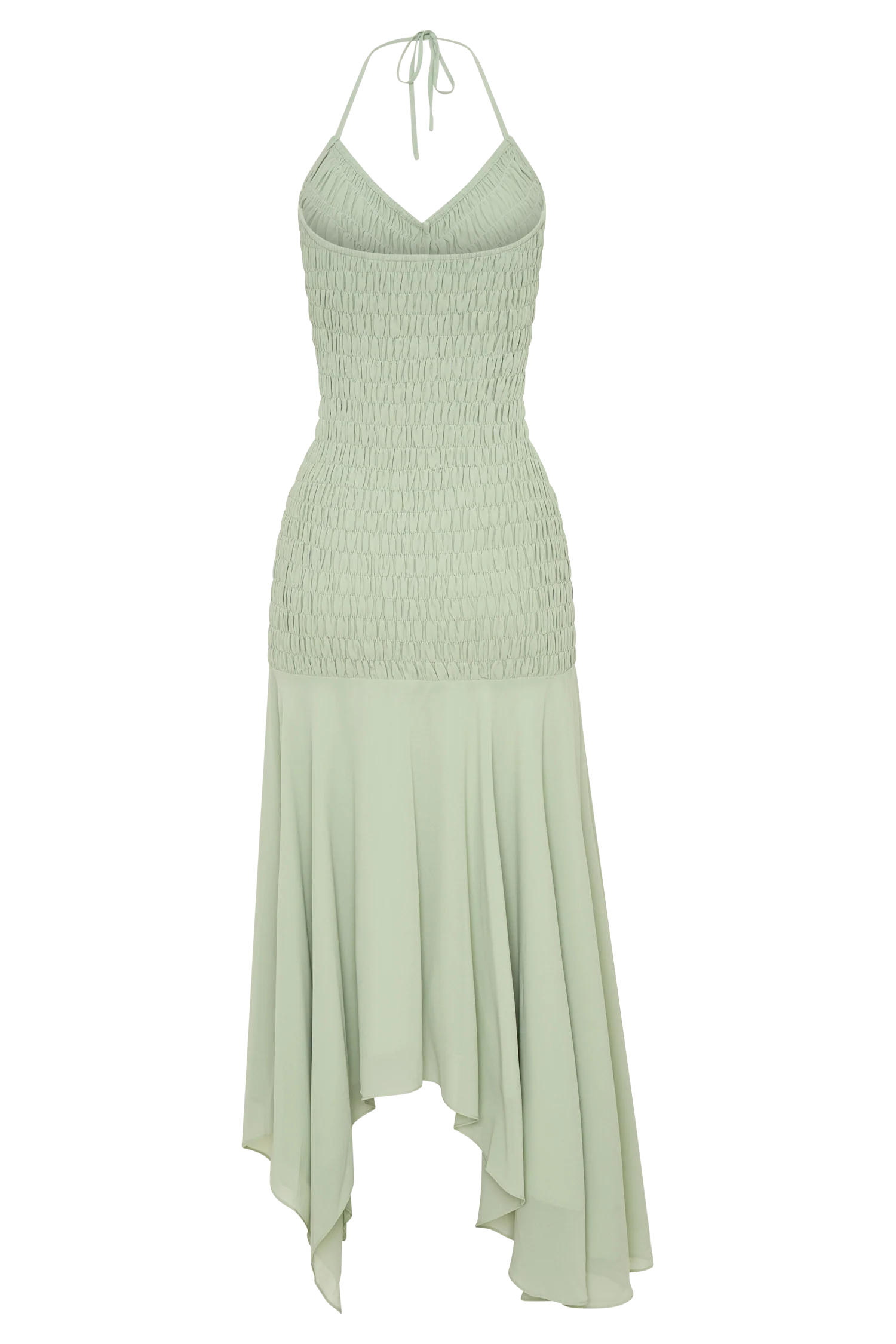 Evelyn Shirred Chiffon Maxi Dress Sage