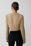 Marielle Button Up Cropped Jacket Taupe