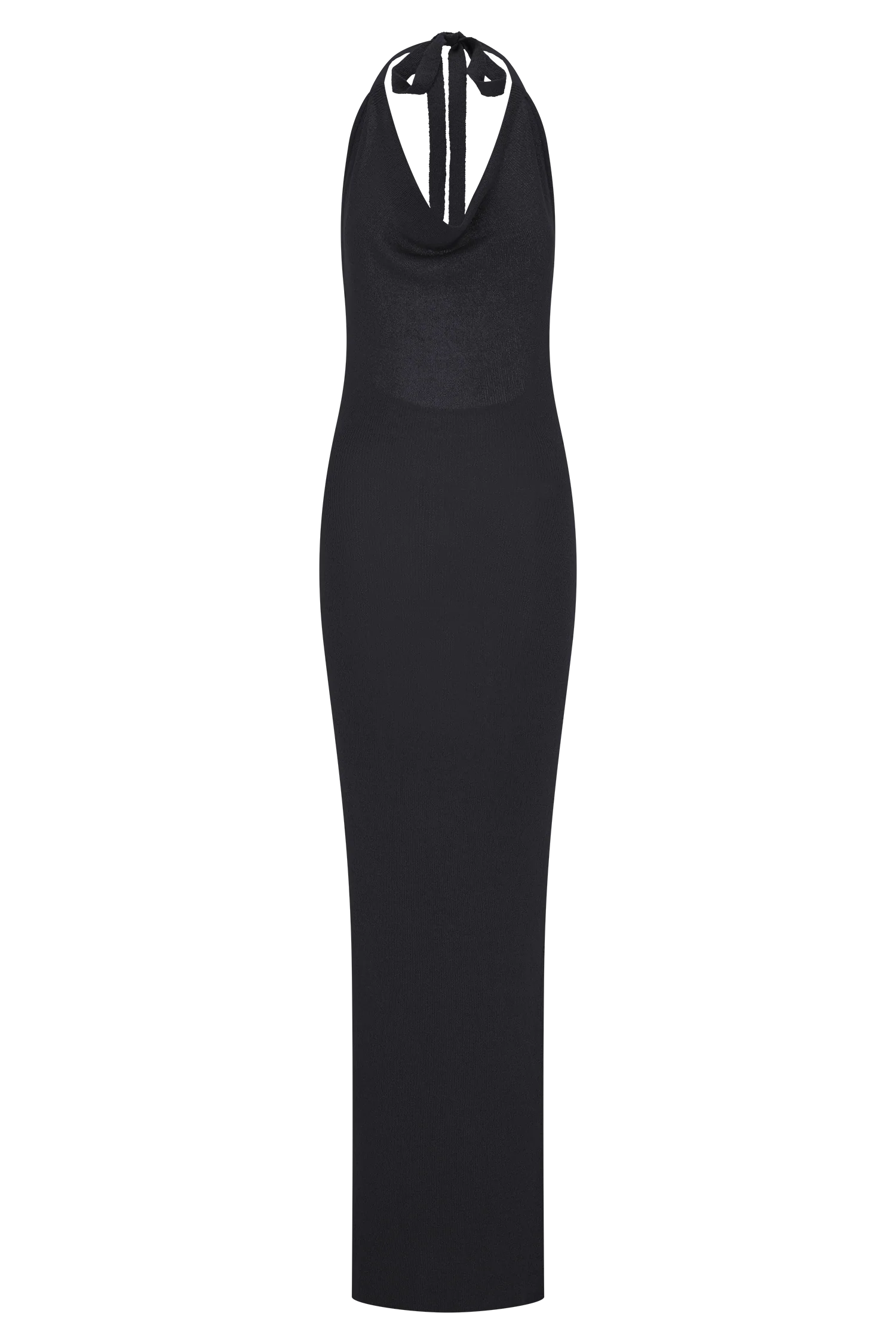 Ayella Cowl Knit Maxi Dress Black