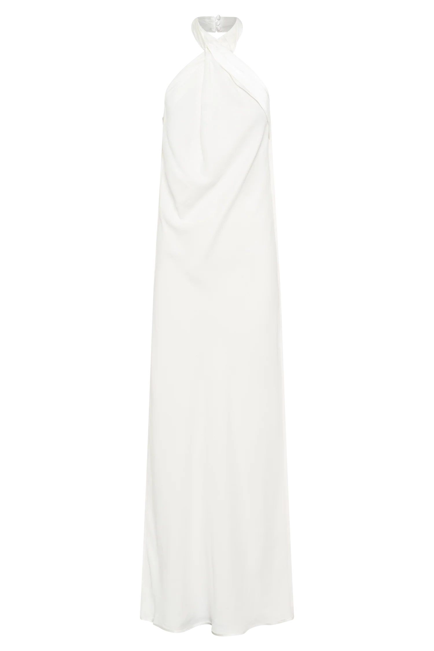 Laura Halter Satin Gown White