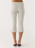 Rue Capri Pants White Polkadot